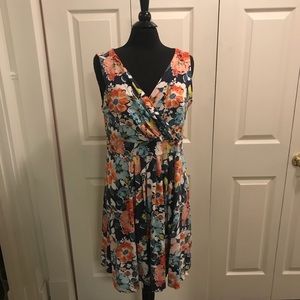 SLEEVELESS LANDS END FIT AND FLARE DRESS